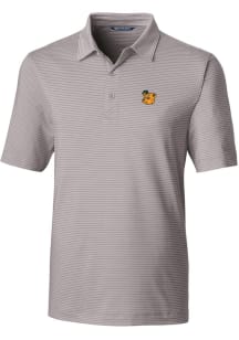 Cutter and Buck Baylor Bears Mens Grey Forge Pencil Stripe Short Sleeve Polo