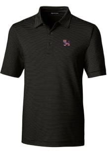 Cutter and Buck Clemson Tigers Mens Black Vault Forge Pencil Stripe Short Sleeve Polo