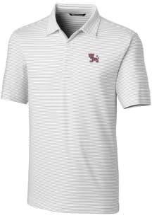 Cutter and Buck Clemson Tigers Mens White Forge Pencil Stripe Short Sleeve Polo