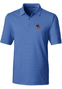 Cutter and Buck Delaware Fightin' Blue Hens Mens Blue Forge Pencil Stripe Short Sleeve Polo