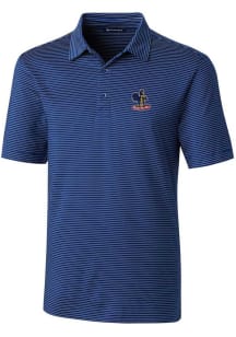 Cutter and Buck Delaware Fightin' Blue Hens Mens Blue Forge Pencil Stripe Short Sleeve Polo
