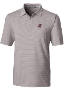Cutter and Buck Florida Gators Mens Grey Forge Pencil Stripe Short Sleeve Polo