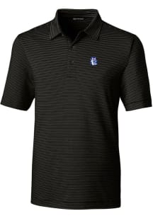 Cutter and Buck Fresno State Bulldogs Mens Black Forge Pencil Stripe Short Sleeve Polo
