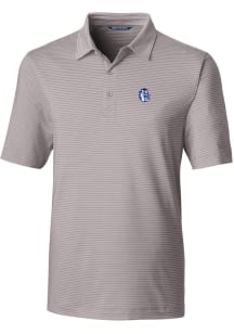 Cutter and Buck Fresno State Bulldogs Mens Grey Vault Forge Pencil Stripe Short Sleeve Polo