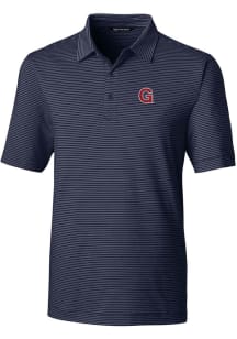 Cutter and Buck Gonzaga Bulldogs Mens Navy Blue Vault Forge Pencil Stripe Short Sleeve Polo