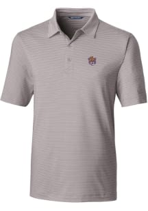 Cutter and Buck LSU Tigers Mens Grey Vault Forge Pencil Stripe Short Sleeve Polo