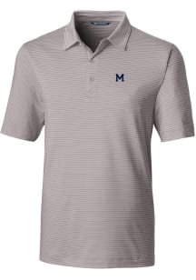 Cutter and Buck Michigan Wolverines Mens Grey Forge Pencil Stripe Short Sleeve Polo