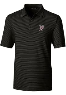 Cutter and Buck Mississippi State Bulldogs Mens Black Vault Forge Pencil Stripe Short Sleeve Pol..