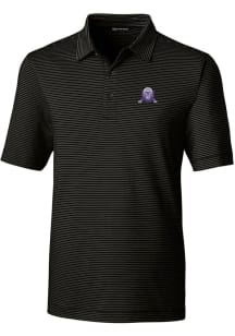 Cutter and Buck Northwestern Wildcats Mens Black Forge Pencil Stripe Short Sleeve Polo