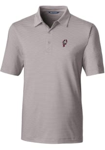 Cutter and Buck Ohio State Buckeyes Mens Grey Forge Pencil Stripe Short Sleeve Polo