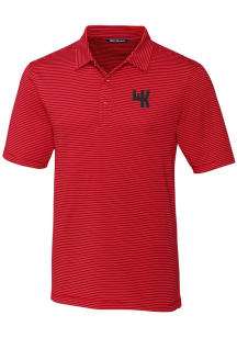 Cutter and Buck Western Kentucky Hilltoppers Mens Red Forge Pencil Stripe Short Sleeve Polo