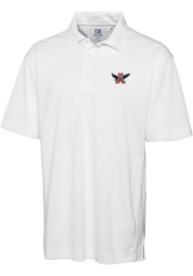 Cutter and Buck Auburn Tigers Mens White Drytec Genre Textured Short Sleeve Polo