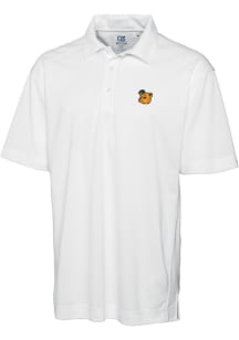 Cutter and Buck Baylor Bears Mens White Drytec Genre Textured Short Sleeve Polo