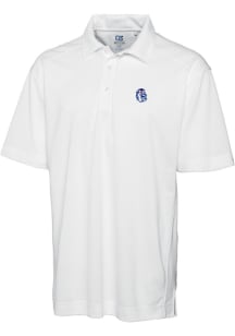 Cutter and Buck Fresno State Bulldogs Mens White Drytec Genre Textured Short Sleeve Polo