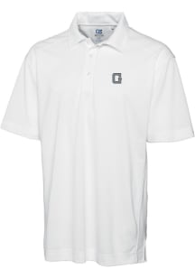 Cutter and Buck Georgetown Hoyas Mens White Drytec Genre Textured Short Sleeve Polo