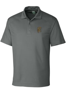 Cutter and Buck Grambling State Tigers Mens Grey Drytec Genre Textured Short Sleeve Polo