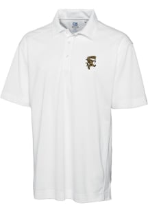 Cutter and Buck Grambling State Tigers Mens White Drytec Genre Textured Short Sleeve Polo