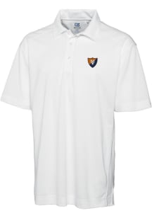 Cutter and Buck Illinois Fighting Illini Mens White Drytec Genre Textured Short Sleeve Polo