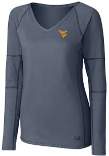 Cutter and Buck West Virginia Mountaineers Womens Navy Blue Victory Long Sleeve T-Shirt