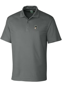 Cutter and Buck Michigan State Spartans Mens Grey Drytec Genre Textured Short Sleeve Polo