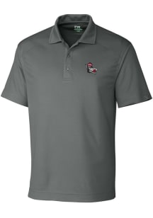Cutter and Buck NC State Wolfpack Mens Grey Drytec Genre Textured Short Sleeve Polo