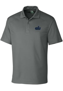 Cutter and Buck Old Dominion Monarchs Mens Grey Drytec Genre Textured Short Sleeve Polo