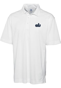 Cutter and Buck Old Dominion Monarchs Mens White Drytec Genre Textured Short Sleeve Polo