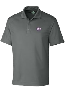 Cutter and Buck TCU Horned Frogs Mens Grey Drytec Genre Textured Short Sleeve Polo