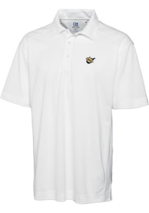 Cutter and Buck West Virginia Mountaineers Mens White Drytec Genre Textured Short Sleeve Polo