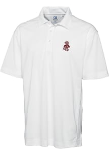 Cutter and Buck Washington State Cougars Mens White Drytec Genre Textured Short Sleeve Polo