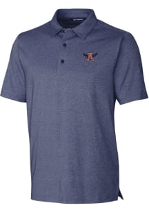 Cutter and Buck Auburn Tigers Mens Blue Forge Heathered Short Sleeve Polo