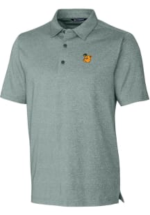 Cutter and Buck Baylor Bears Mens Green Forge Heathered Short Sleeve Polo