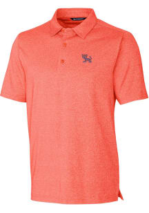 Cutter and Buck Clemson Tigers Mens Orange Forge Heathered Short Sleeve Polo