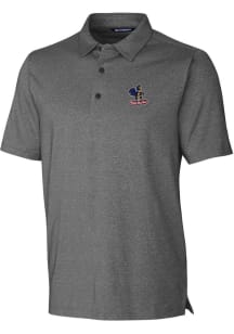 Cutter and Buck Delaware Fightin' Blue Hens Mens Charcoal Forge Heathered Short Sleeve Polo