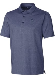 Cutter and Buck Georgetown Hoyas Mens Blue Forge Heathered Short Sleeve Polo