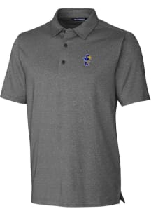 Cutter and Buck Kansas Jayhawks Mens Charcoal Forge Heathered Short Sleeve Polo