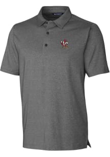 Cutter and Buck Louisville Cardinals Mens Charcoal Forge Heathered Short Sleeve Polo