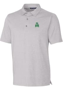 Cutter and Buck Marshall Thundering Herd Mens Grey Forge Heathered Short Sleeve Polo