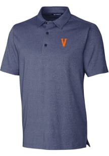 Cutter and Buck Virginia Cavaliers Mens Blue Forge Heathered Short Sleeve Polo