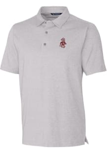 Cutter and Buck Washington State Cougars Mens Grey Forge Heathered Short Sleeve Polo