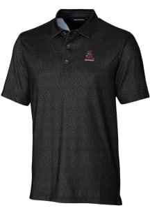 Cutter and Buck Alabama Crimson Tide Mens Black Vault Pike Micro Floral Short Sleeve Polo