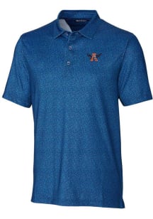 Cutter and Buck Auburn Tigers Mens Blue Pike Micro Floral Short Sleeve Polo