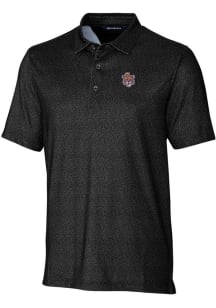 Cutter and Buck LSU Tigers Mens Black Pike Micro Floral Short Sleeve Polo