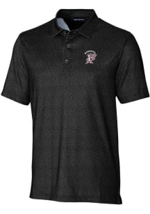 Cutter and Buck Mississippi State Bulldogs Mens Black Pike Micro Floral Short Sleeve Polo