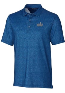 Cutter and Buck Old Dominion Monarchs Mens Blue Pike Micro Floral Short Sleeve Polo