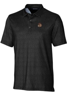 Cutter and Buck Oregon State Beavers Mens Black Pike Micro Floral Short Sleeve Polo
