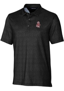 Cutter and Buck Washington State Cougars Mens Black Pike Micro Floral Short Sleeve Polo