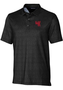 Cutter and Buck Western Kentucky Hilltoppers Mens Black Pike Micro Floral Short Sleeve Polo