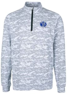 Cutter and Buck Air Force Falcons Mens Charcoal Traverse Camo Print Stretch Long Sleeve 1/4 Zip ..