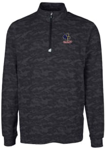 Cutter and Buck Delaware Fightin' Blue Hens Mens Black Traverse Camo Print Stretch Long Sleeve 1..